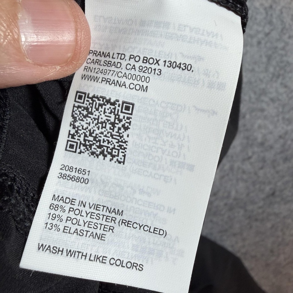 PrAna Pants Mens XL Black Stretch Track Pants Elastic Waist Zip Pockets Travel - Picture 3 of 6